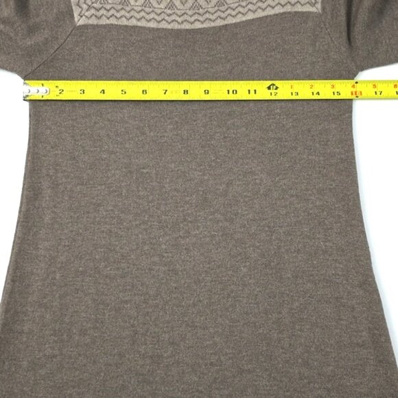 Temptation Women's Dress Cream Taupe Jacquard Knit Acrylic Wool Blend Size S - Picture 12 of 15